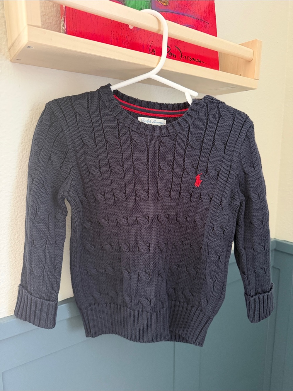 Ralph Lauren Navy Cable-Knit Crewneck Sweater